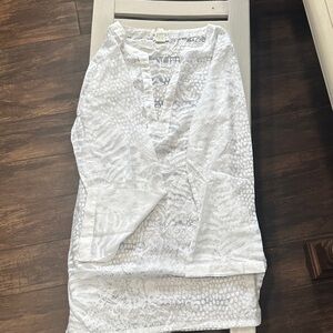 Calvin Klein White Textured Swimwear Top